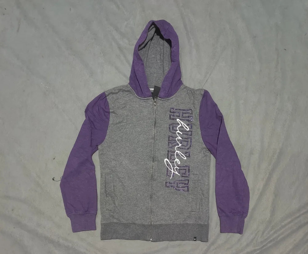 Hurley Women Cotton Gray Purple Zipper XL – Preloved Labels (view 3)