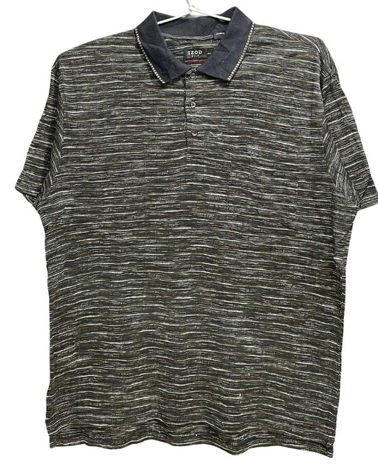 Izod Black Cotton Jersey Polo T Shirt For Men Large - Preloved Labels