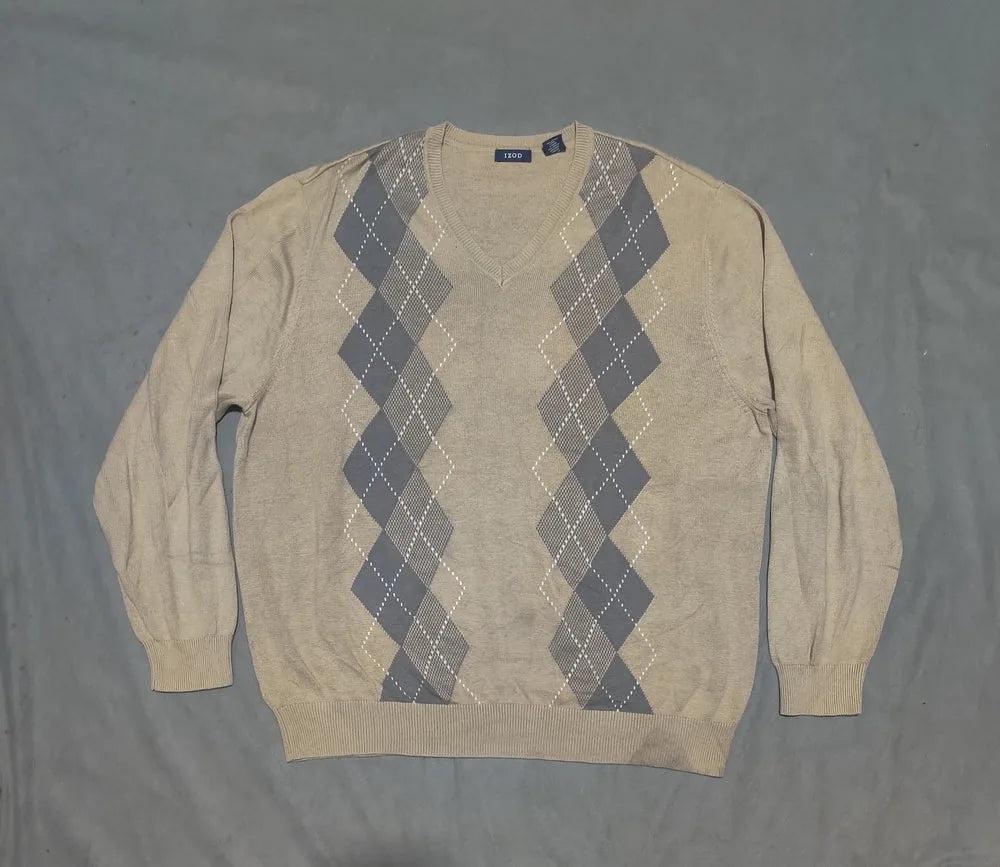 Izod Men Cotton Fleece Cream Sweater 2XL – Preloved Labels (view 2)