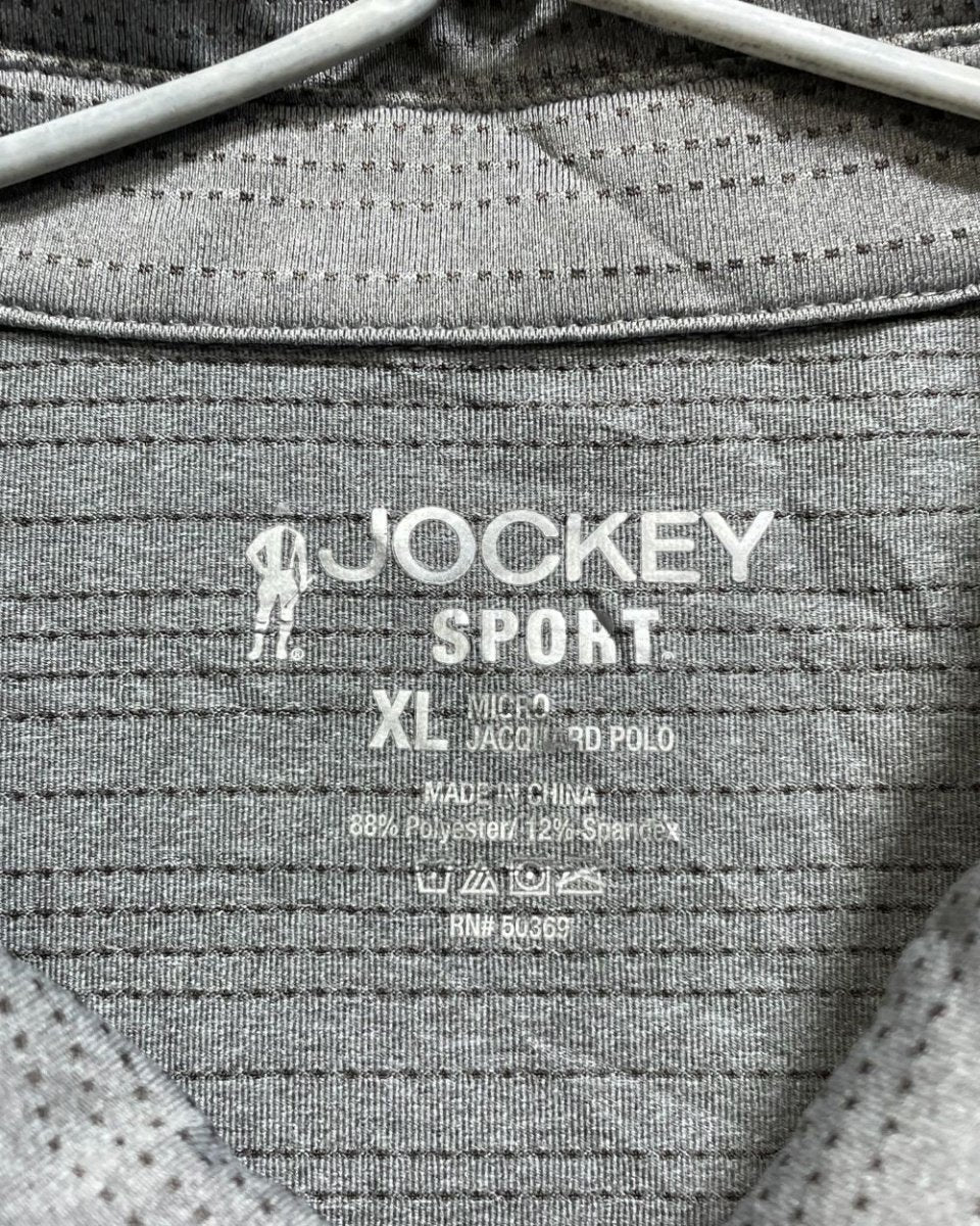 Jockey Sport Grey Polyester Sport Polo T Shirt For Men X Large - Preloved Labels