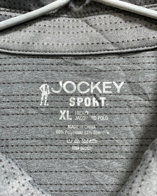 Jockey Sport Grey Polyester Sport Polo T Shirt For Men X Large - Preloved Labels