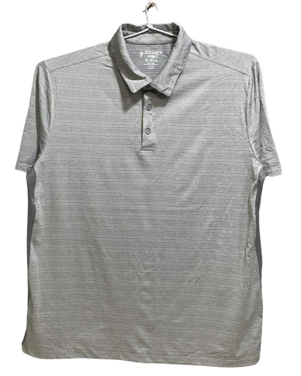 Jockey Sport Grey Polyester Sport Polo T Shirt For Men X Large - Preloved Labels