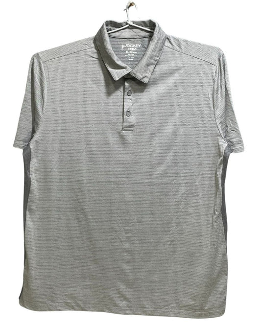 Jockey Sport Grey Polyester Sport Polo T Shirt For Men X Large - Preloved Labels