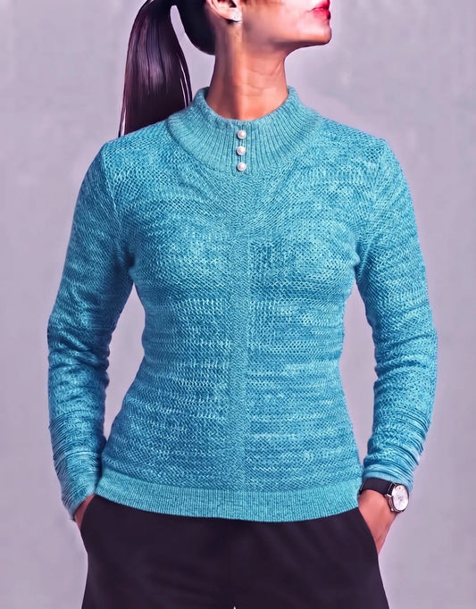 Karen Scott Women Acrylic Teal Sweater S – Preloved Labels