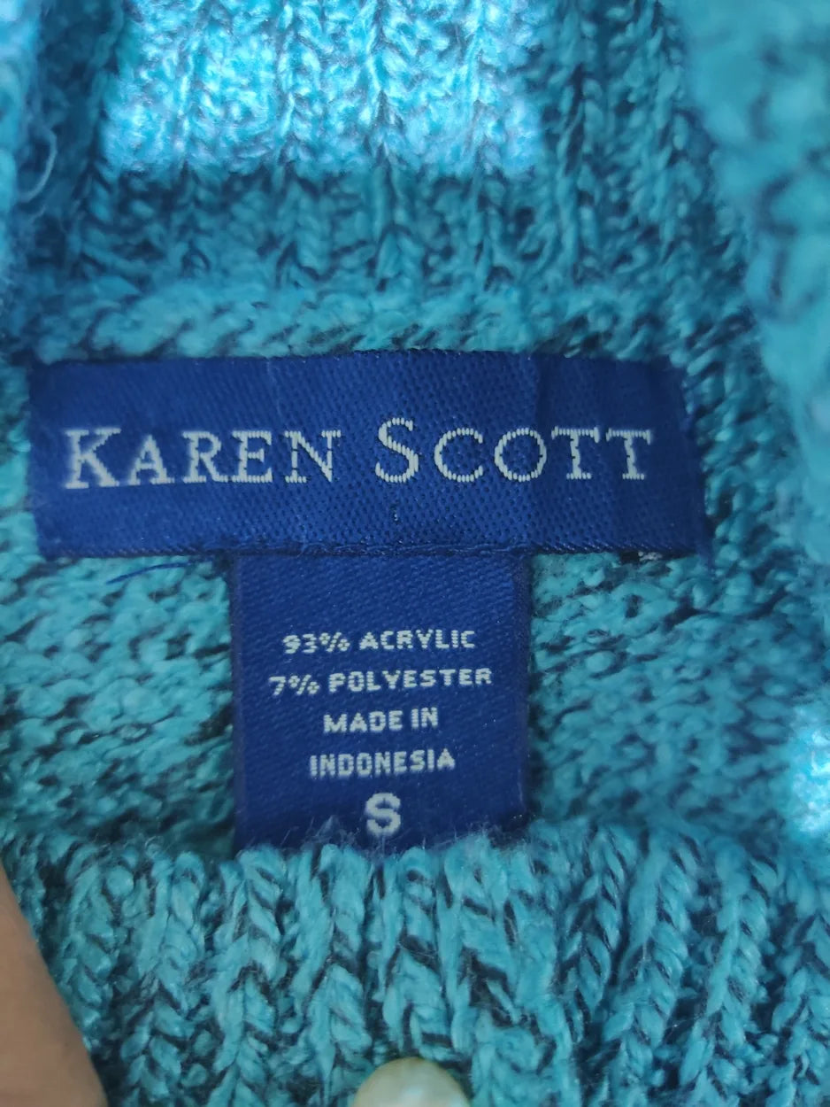 Karen Scott Women Acrylic Teal Sweater S – Preloved Labels (view 4)