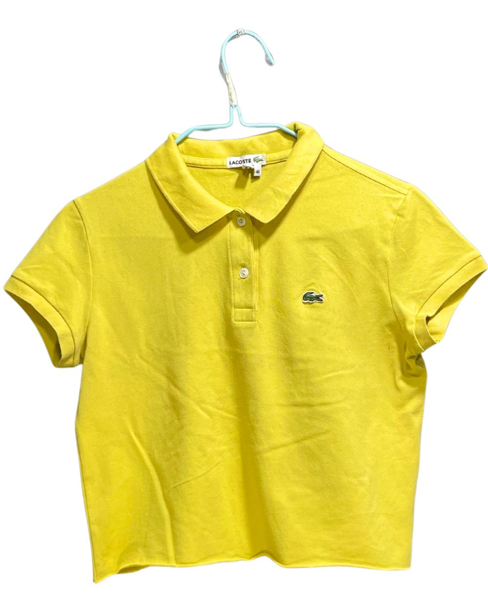 Lacoste Yellow Cotton For Girl Polo T Shirt Medium - Preloved Labels