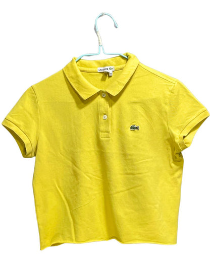 Lacoste Yellow Cotton For Girl Polo T Shirt Medium - Preloved Labels