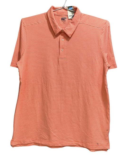 Lands End Orange Cotton Jersey Polo T Shirt For Men Large - Preloved Labels