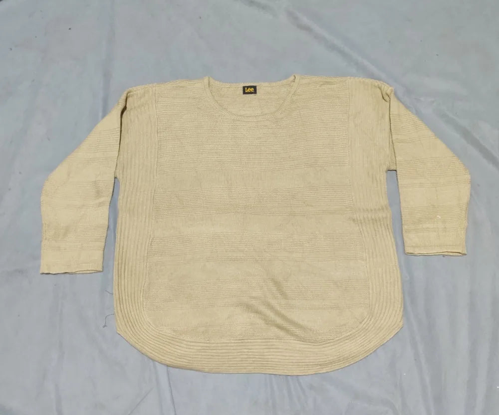 Lee Women Cotton Fleece Cream Sweater  L – Preloved Labels (view 2)
