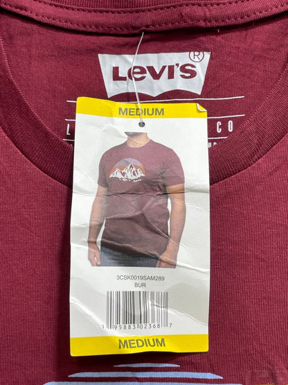 Levi's Maroon Cotton T Shirt For Men M - Preloved Labels