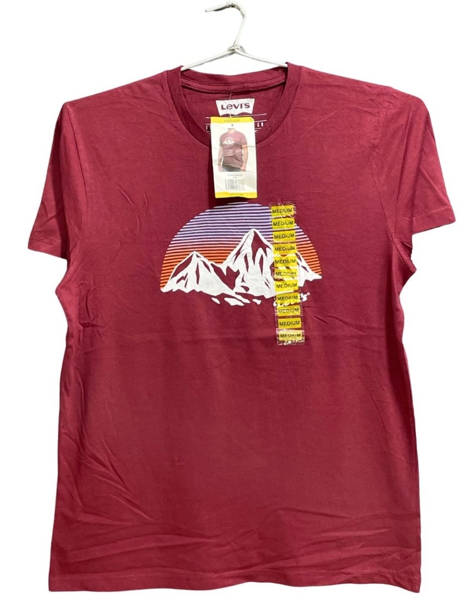 Levi's Maroon Cotton T Shirt For Men M - Preloved Labels