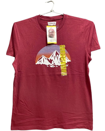Levi's Maroon Cotton T Shirt For Men M - Preloved Labels