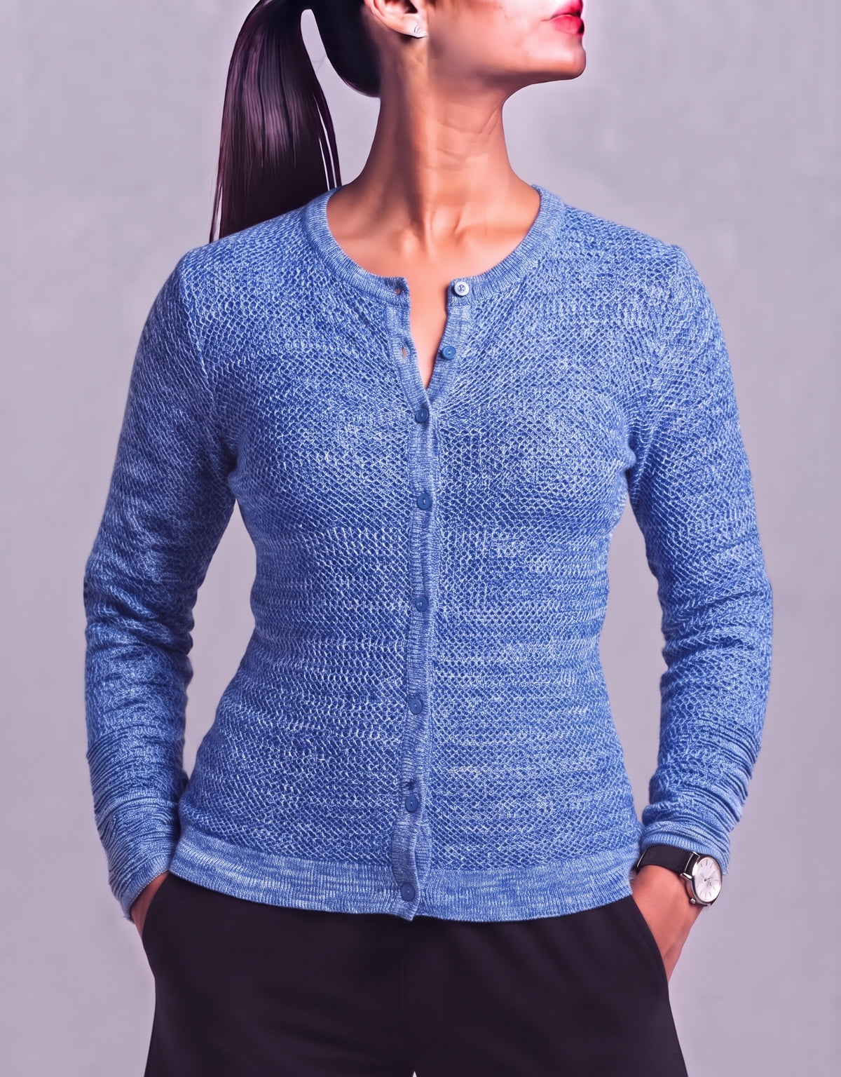 Loft Women Blue Knit Cardigan Sweater M – Preloved Labels