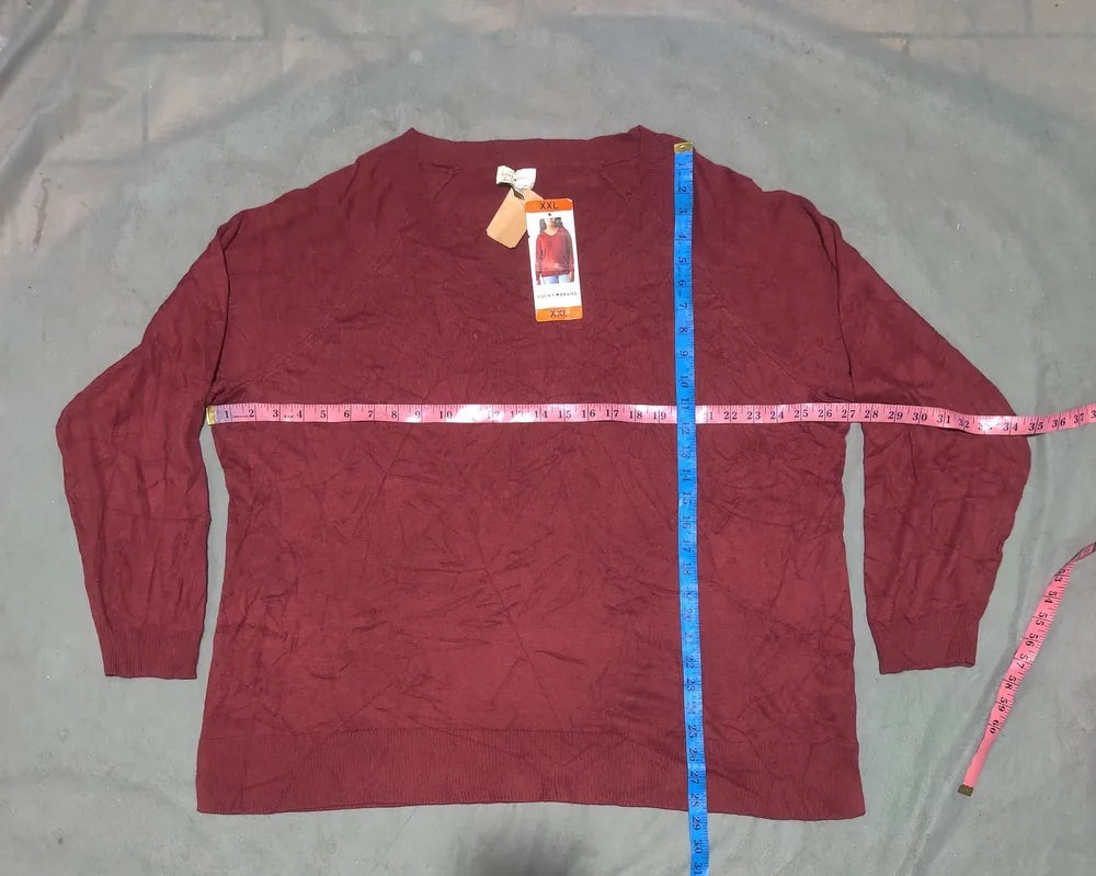 Lucky Brand Women Fabrique Maroon Sweater 2XL – Preloved Labels (view 4)