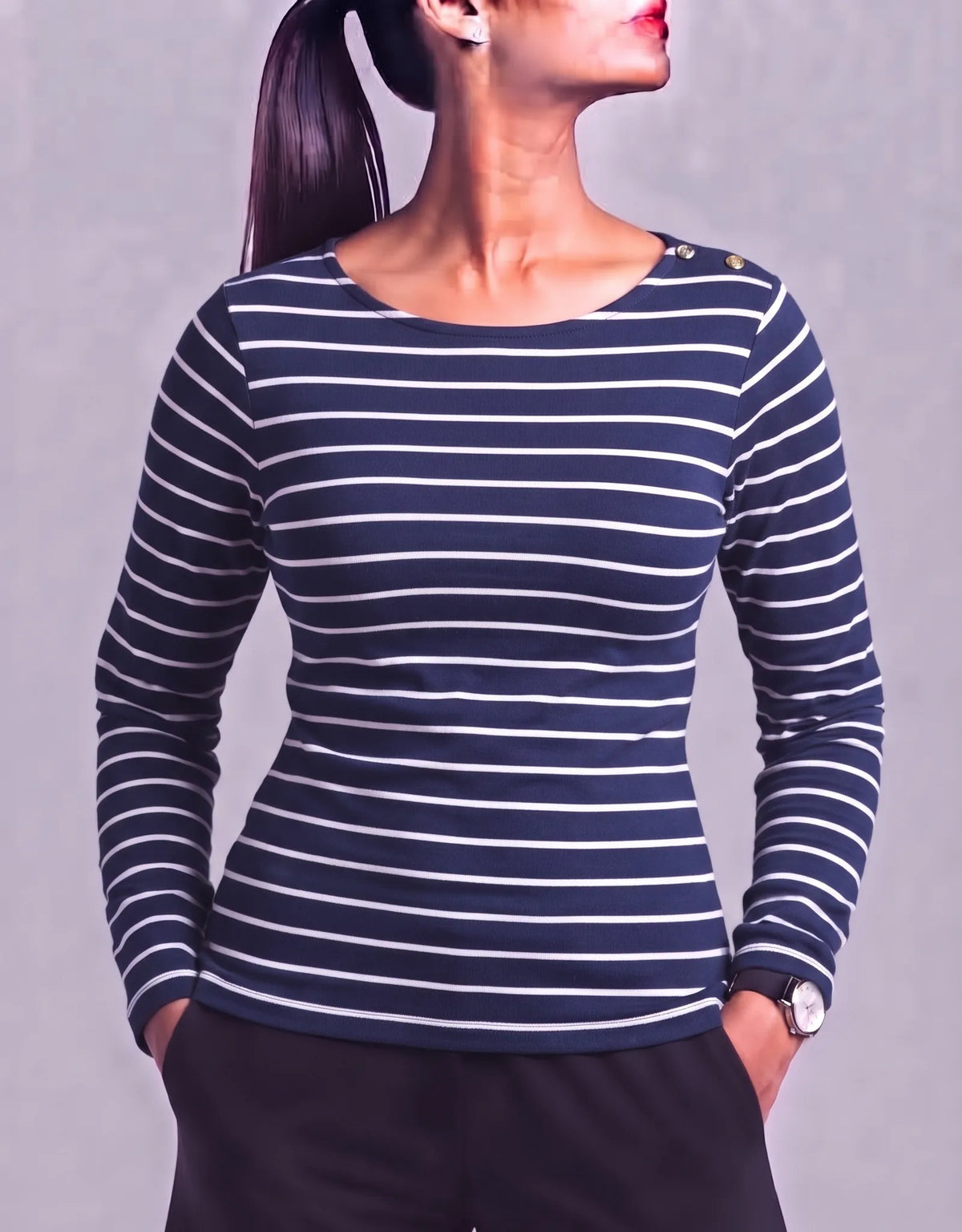 Lucky Brand Women Navy White Striped Sweater M – Preloved Labels