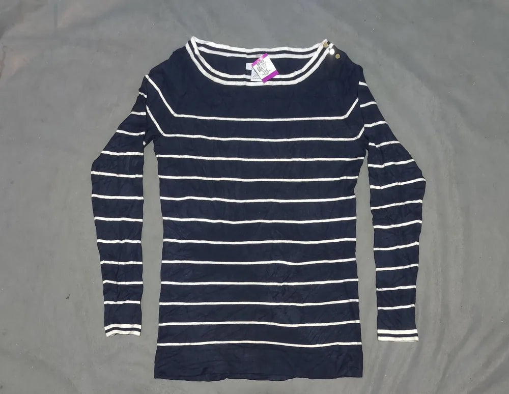 Lucky Brand Women Navy White Striped Sweater M – Preloved Labels (view 3)