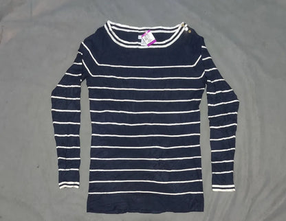 Lucky Brand Women Navy White Striped Sweater M – Preloved Labels (view 3)