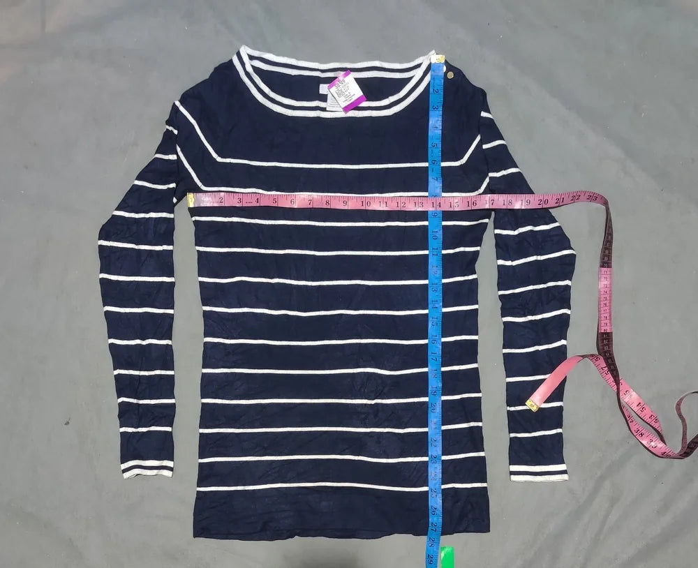 Lucky Brand Women Navy White Striped Sweater M – Preloved Labels (view 4)