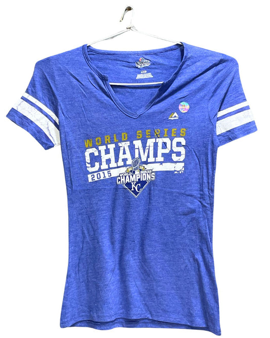 Majestic Blue Cotton For Women T Shirt M - Preloved Labels