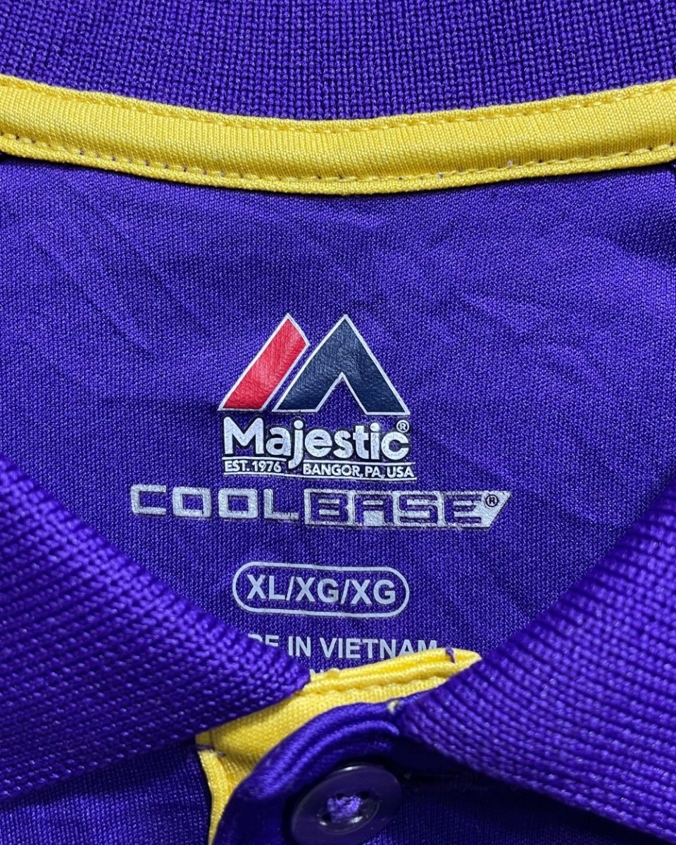 Majestic Purple Polyester Sport Polo T Shirt For Men X Large - Preloved Labels