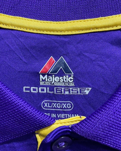 Majestic Purple Polyester Sport Polo T Shirt For Men X Large - Preloved Labels