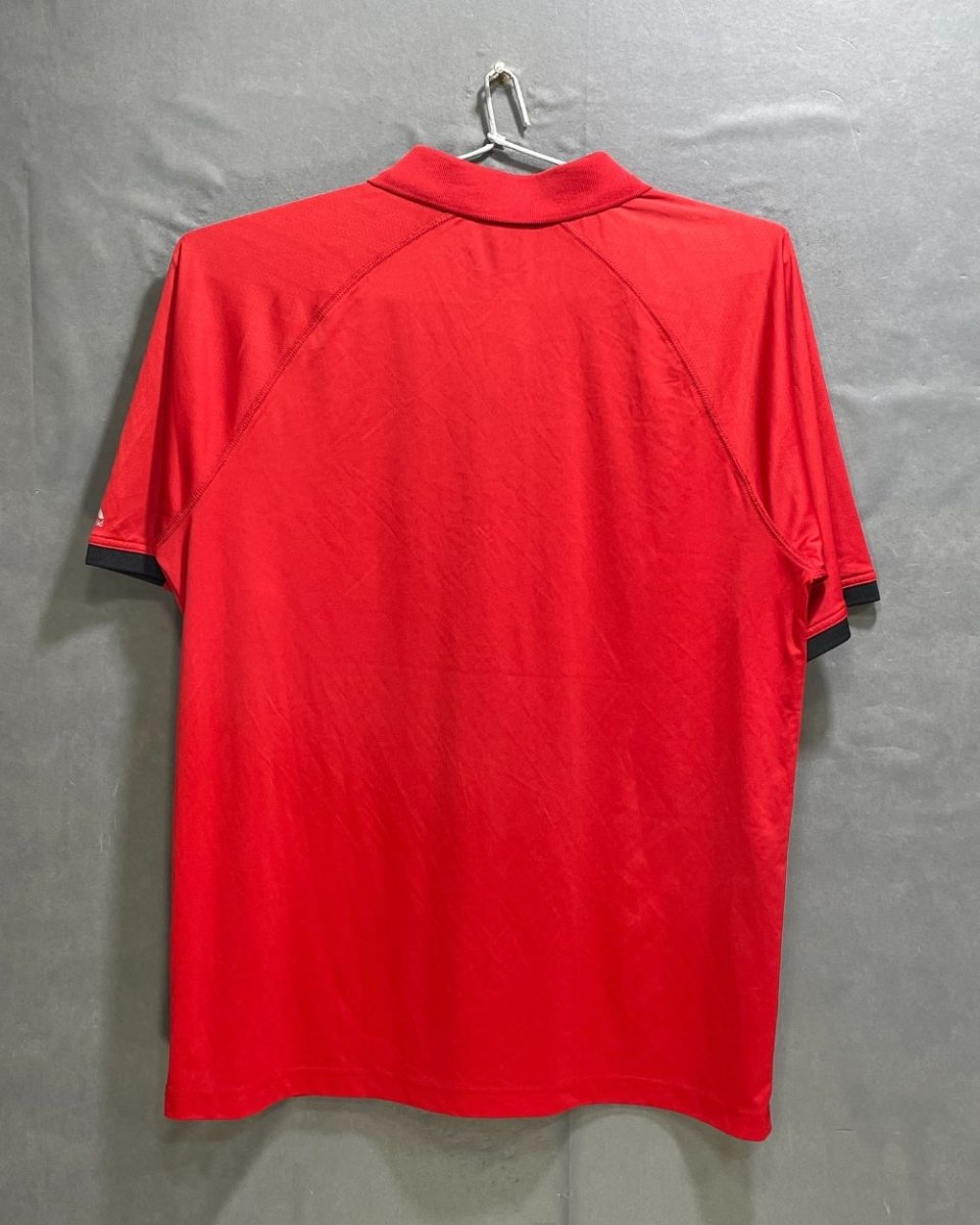 Majestic Red Polyester Sport Polo T Shirt For Men X Large - Preloved Labels