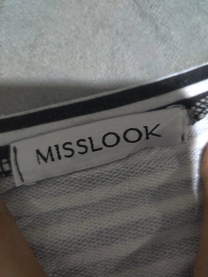 Miss Look Women Black White Striped Sweatshirt 2XL – Preloved Labels (view 2)