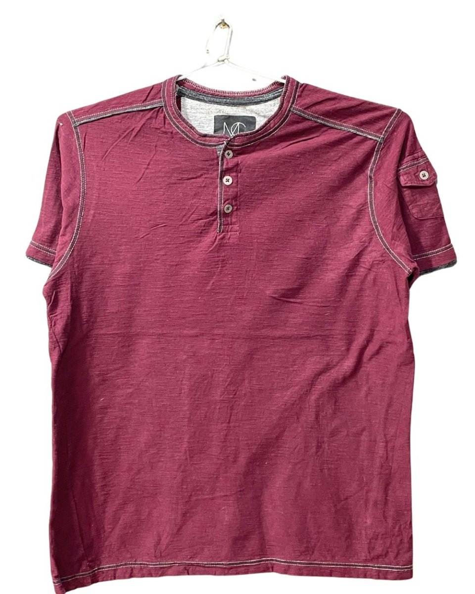 Modern Culture Maroon Cotton T Shirt For Men L - Preloved Labels