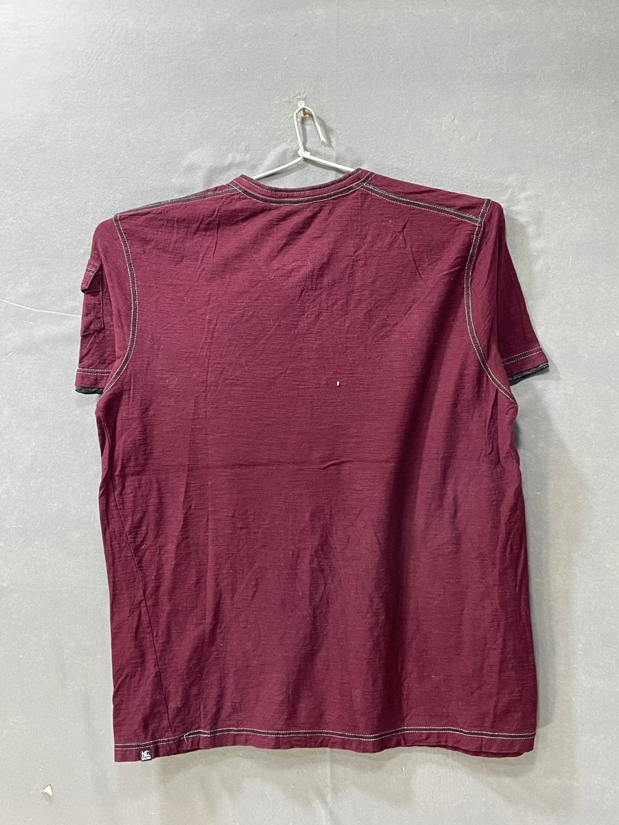 Modern Culture Maroon Cotton T Shirt For Men L - Preloved Labels