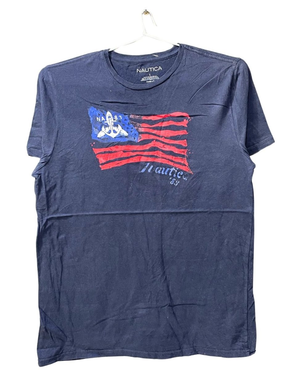 Nautica Blue Cotton T Shirt For Men L - Preloved Labels
