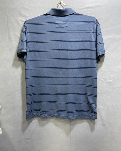 Nautica Blue Polyester Sport Polo T Shirt For Men Large - Preloved Labels