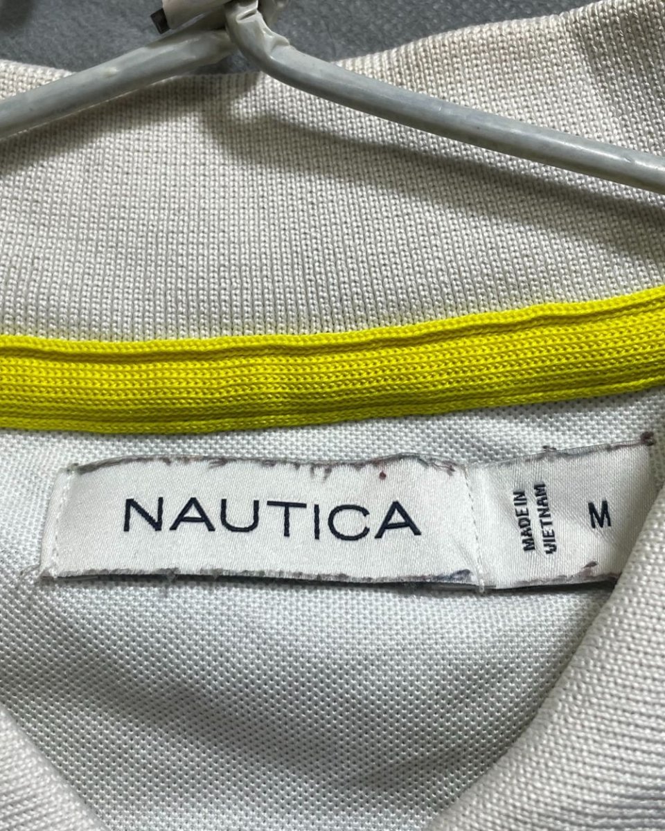 Nautica Blue Polyester Sport Polo T Shirt For Men Medium - Preloved Labels