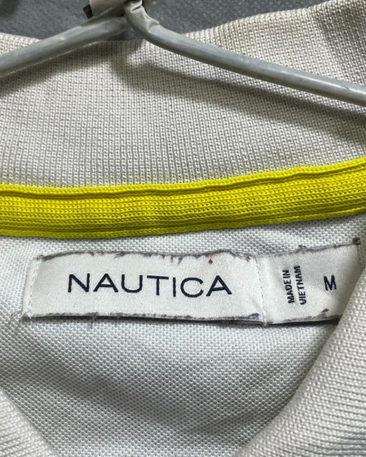 Nautica Blue Polyester Sport Polo T Shirt For Men Medium - Preloved Labels