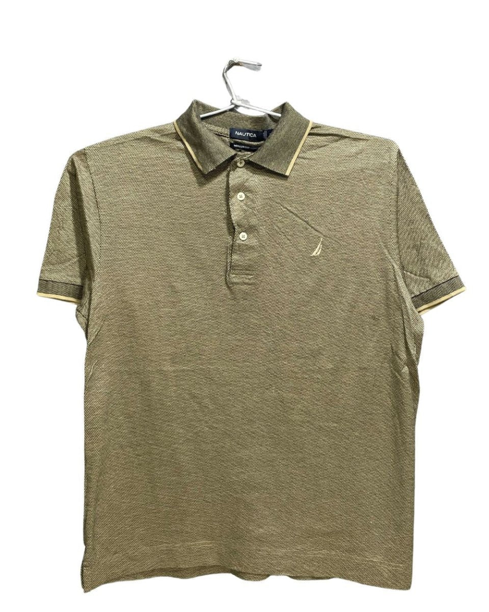 Nautica Brown Cotton Polo T Shirt For Men Medium - Preloved Labels