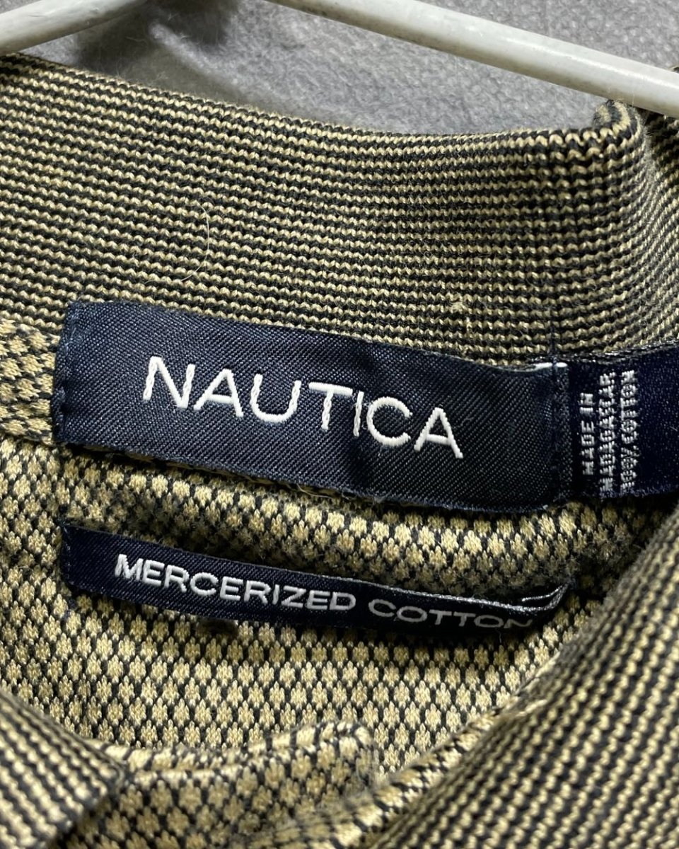 Nautica Brown Cotton Polo T Shirt For Men Medium - Preloved Labels