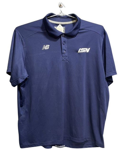 New Balance Blue Polyester Baggy Style Sport Polo T Shirt For Men X Large - Preloved Labels
