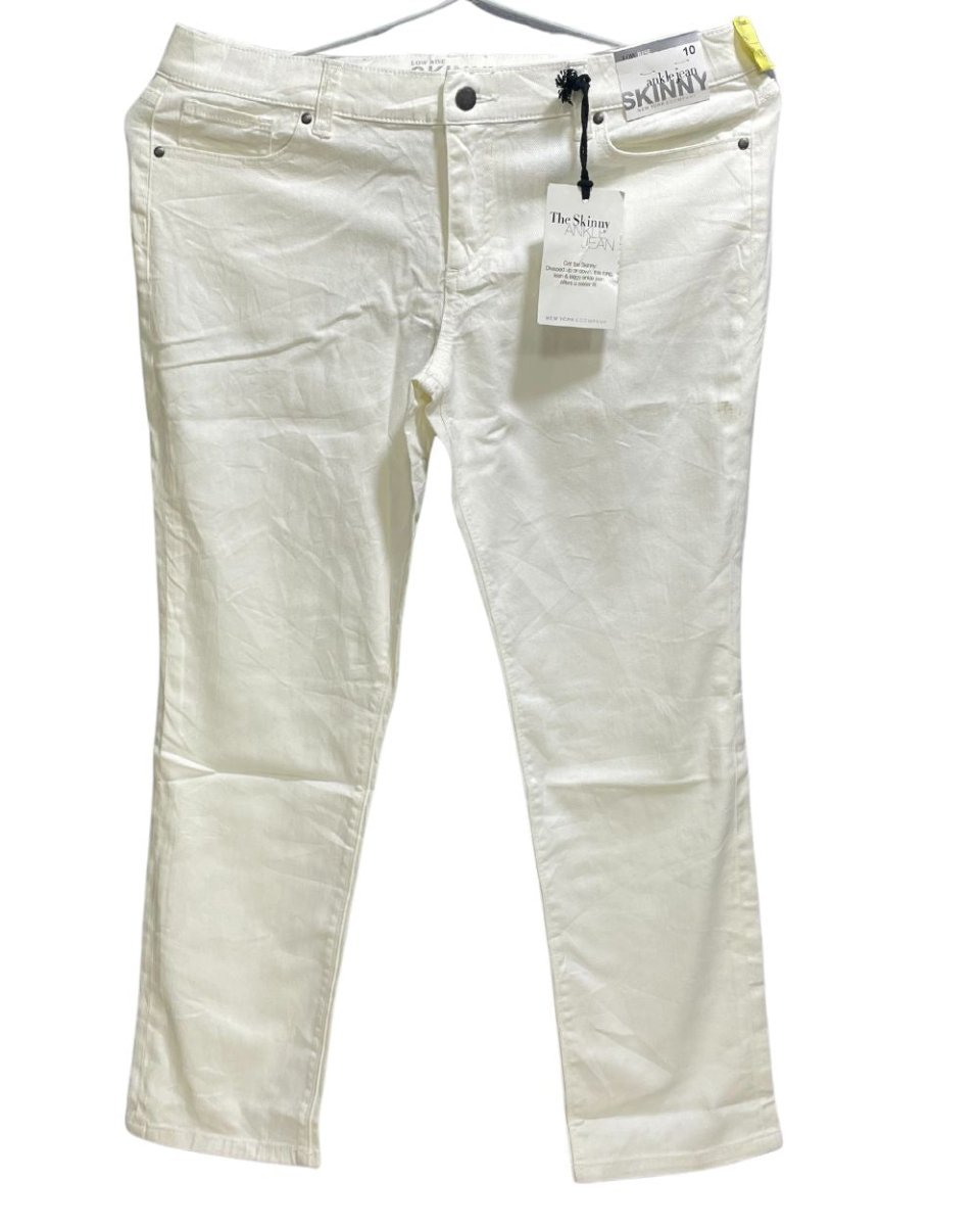 New York Company White Cotton Jeans For Women Pant Large - Preloved Labels
