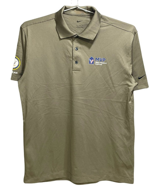 Nike Coffee Polyester Sport Polo T Shirt For Men Medium - Preloved Labels
