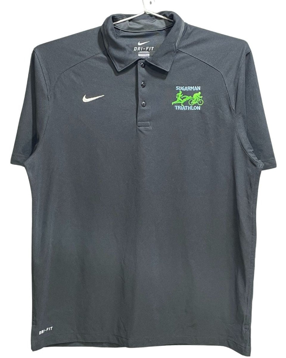Nike Dri - Fit Grey Polyester Sport Polo T Shirt For Men Large - Preloved Labels