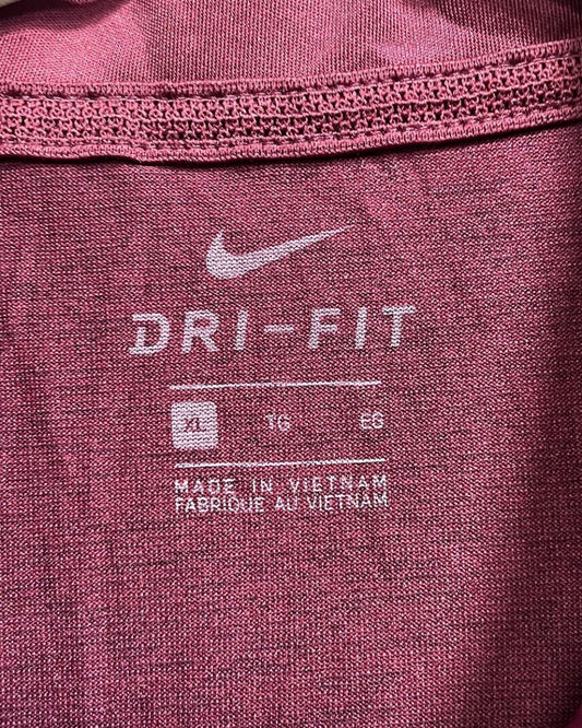 Nike Dri - Fit Maroon Polyester Sport Polo T Shirt For Men X Large - Preloved Labels