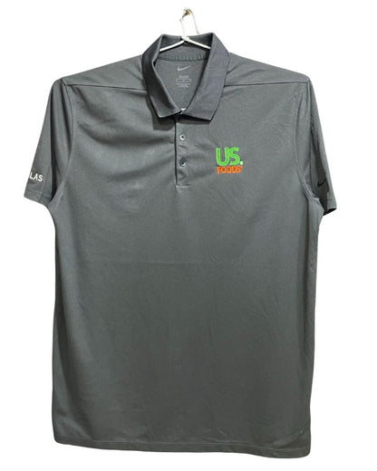 Nike Grey Polyester Sport Polo T Shirt For Men Large - Preloved Labels