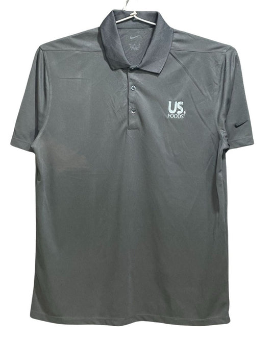 Nike Grey Polyester Sport Polo T Shirt For Men Medium - Preloved Labels