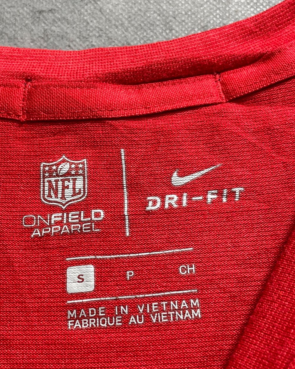 Nike Red Polyester Jersey Sport For Women T Shirt Small - Preloved Labels