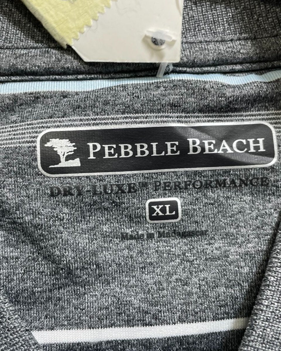 Pebble Beach Grey Polyester Sport Polo T Shirt For Men X Large - Preloved Labels