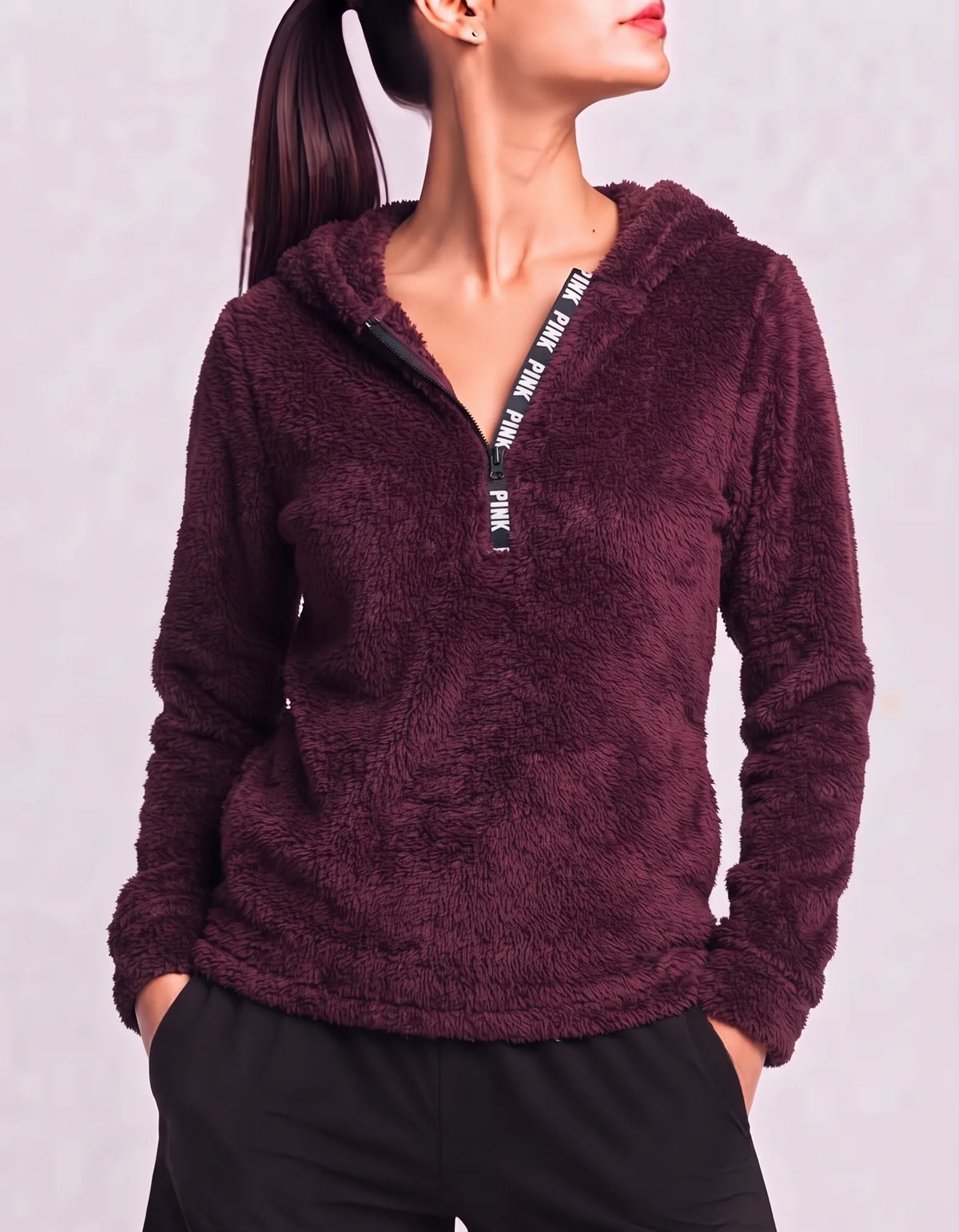 Pink Women Wool Maroon Hoodie XS – Preloved Labels
