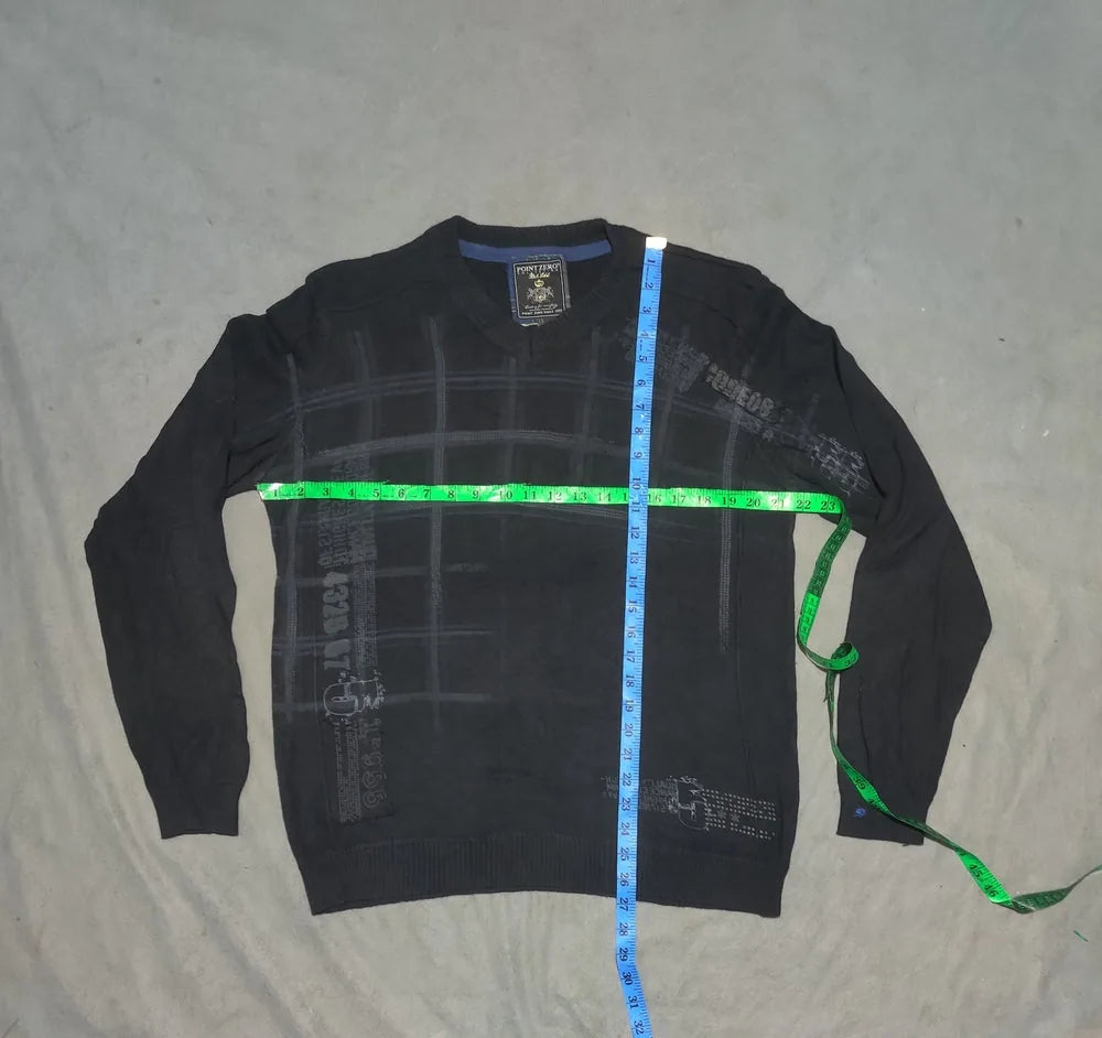 Point Zero Men Cotton Fleece Black Sweater M – Preloved Labels (view 4)