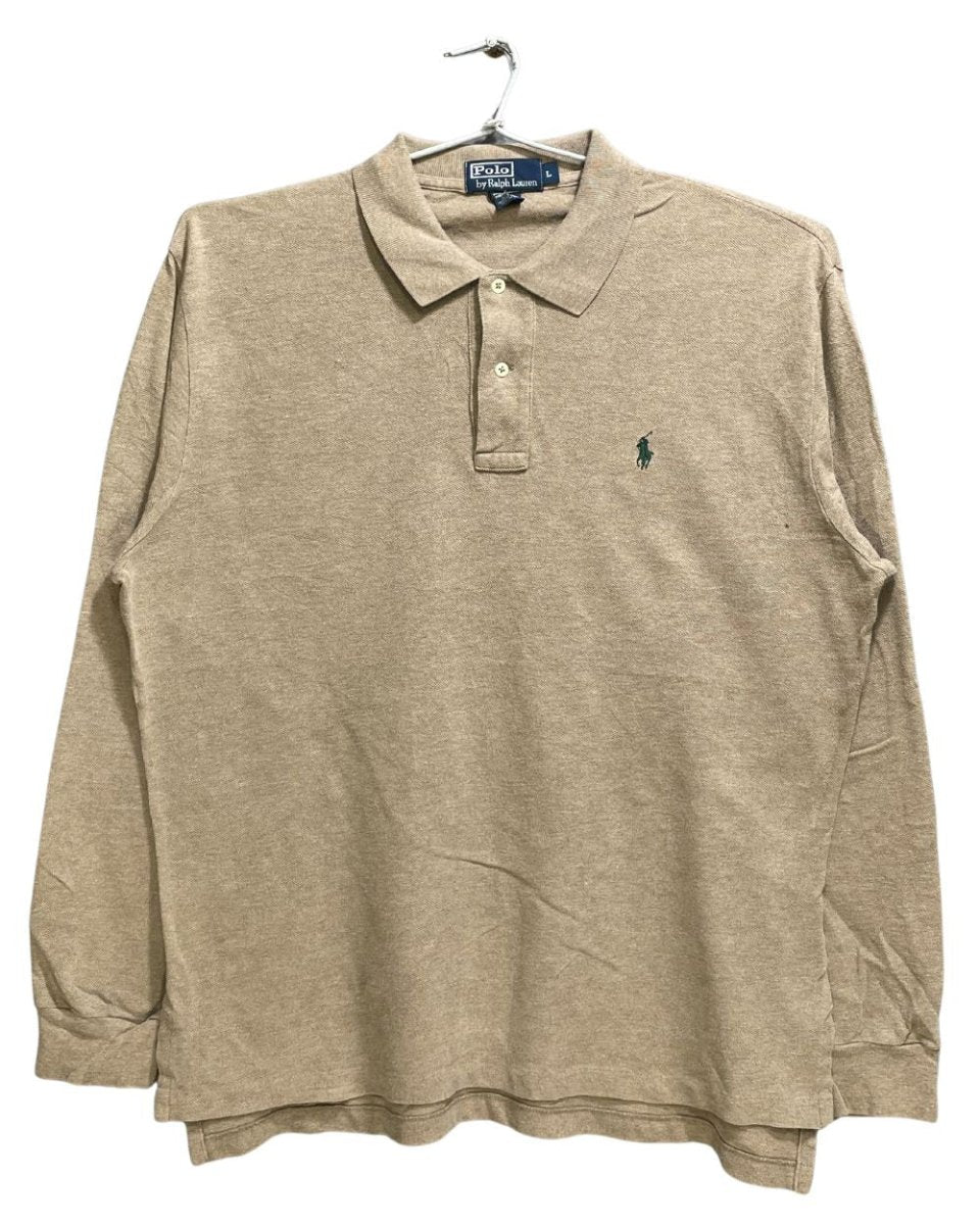 Polo By Ralph Lauren Brown Cotton Jersey Polo T Shirt For Men Large - Preloved Labels