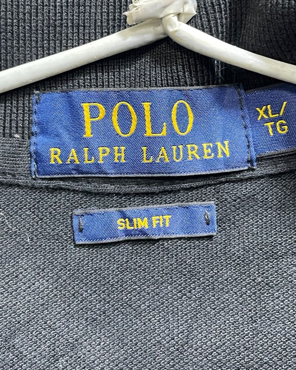 Polo Ralph Lauren Black Cotton Polo T Shirt For Men Large - Preloved Labels