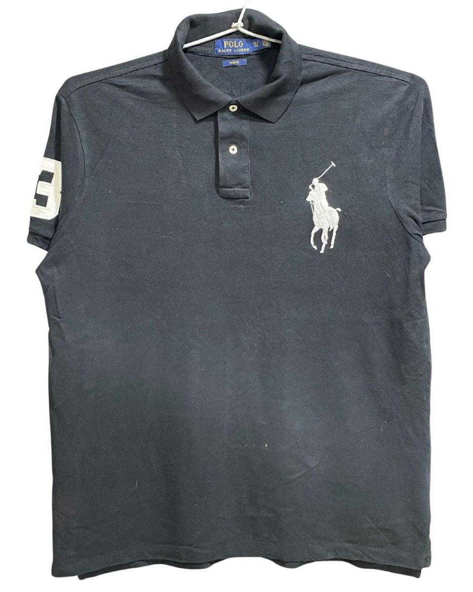 Polo Ralph Lauren Black Cotton Polo T Shirt For Men Large - Preloved Labels