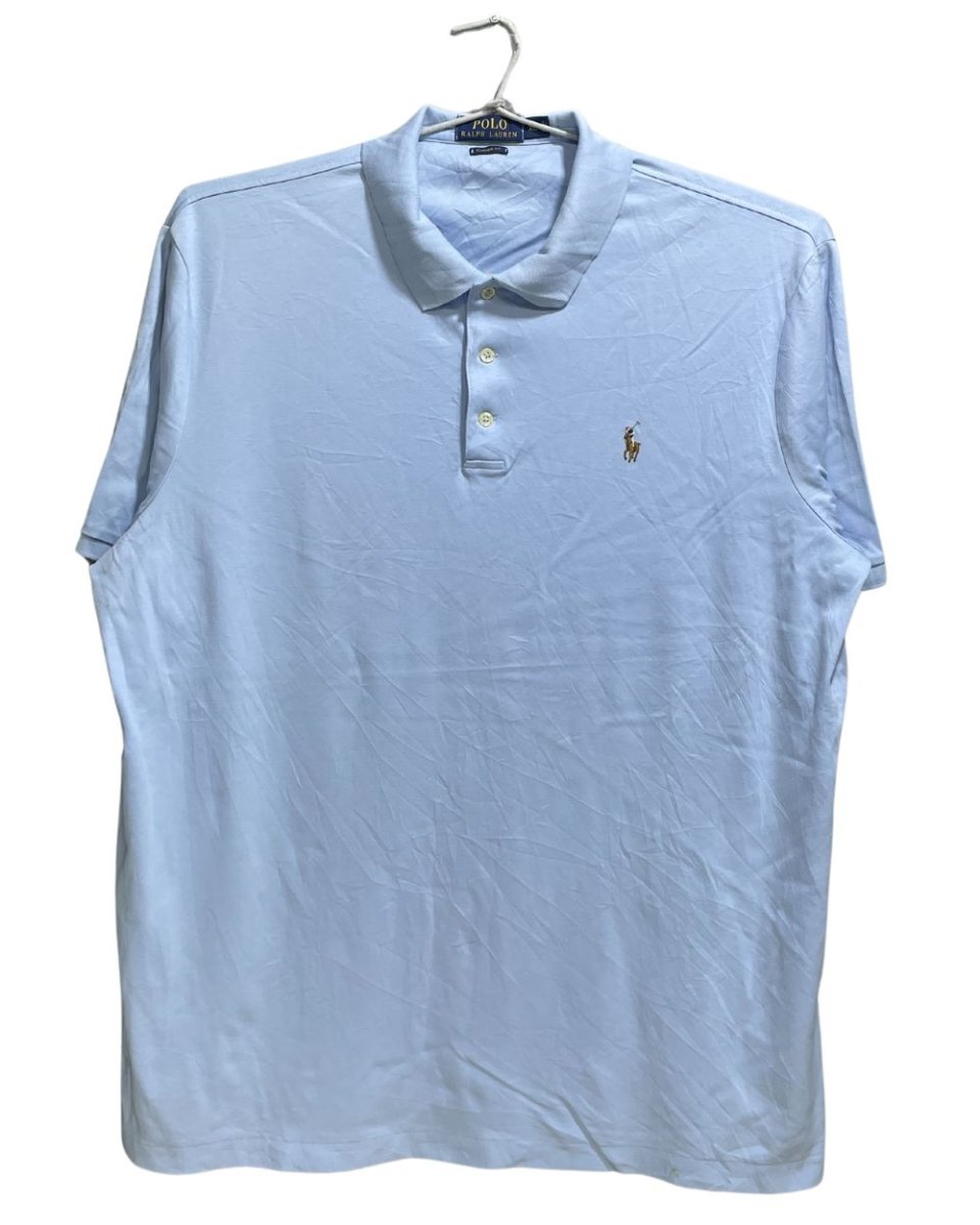 Polo Ralph Lauren Blue Cotton Jersey Polo T Shirt For Men X Large - Preloved Labels